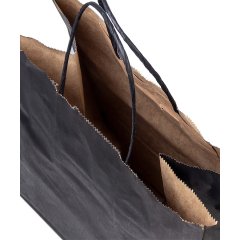 Крафт пакет с кручеными ручками, 26*15*35 (Ш*Г*В) см (черный) - фото 4