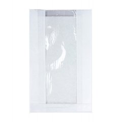 Крафт пакет с V-образным дном с окном 20(10)*6*34см, 40 г/м2 (белый) - фото 3