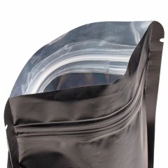 Пакет восьмишовный 13,5(+6,5)*20,5см, (черный матовый), с замком (обычным), с плоским дном - фото 4