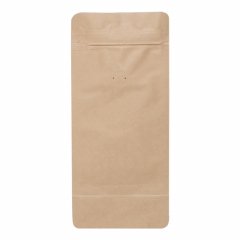 Пакет ДЛЯ КОФЕ восьмишовный 11(+8)*25см, (бурый), с плоским дном, с отрывным замком и клапаном дегазации - фото 2