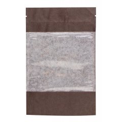 Пакет Дой-Пак 12*18,5(+3)см, Крафт (коричневый), с окном - фото 3