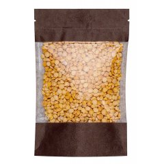 Пакет Дой-Пак 12*18,5(+3)см, Крафт (коричневый), с окном