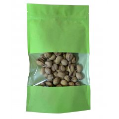 Пакет Дой-Пак 13,5*22,5(+3,5)см, Крафт (зеленый), с окном 7см