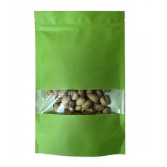 Пакет Дой-Пак 16*25(+4,5)см, Крафт (зеленый), с окном 4см