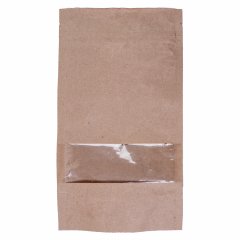 Пакет Дой-Пак бумажный 13*22,5(+3,5)см, Крафт (бурый), с окном 4см снизу - фото 3