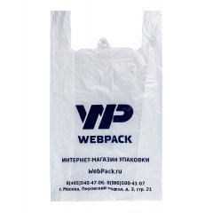 Пакет Майка 38см(+18)*70см, 25мкм, белый, WebРack