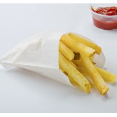 Крафт пакет с V-образным дном без складки, пакет ФРИ 11,5*10см, 40 г/м2 (белый) - фото 2