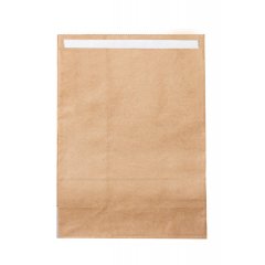 Крафт пакет с прямоугольным дном 24*14*40см, 50 г/м2 (бурый), с клеевым клапаном - фото 2