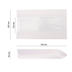 Крафт пакет с V-образным дном с окном 20(10)*6*34см, 40 г/м2 (белый) - фото 5