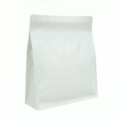 Пакет восьмишовный 20(+8)*24см, (белый матовый), с замком (обычным), с плоским дном