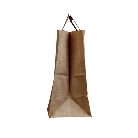 Крафт пакет с плоскими ручками, 32×20×37 (Ш×Г×В) см (бурый)