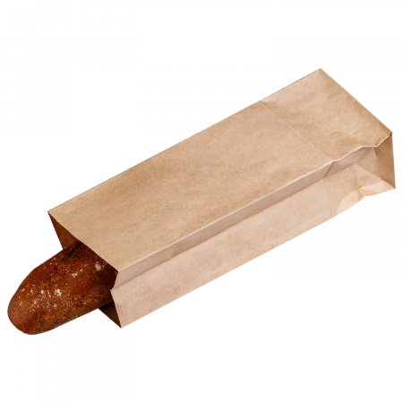 Крафт пакет с прямоугольным дном 12×8×33см, 50 г/м2 (бурый)