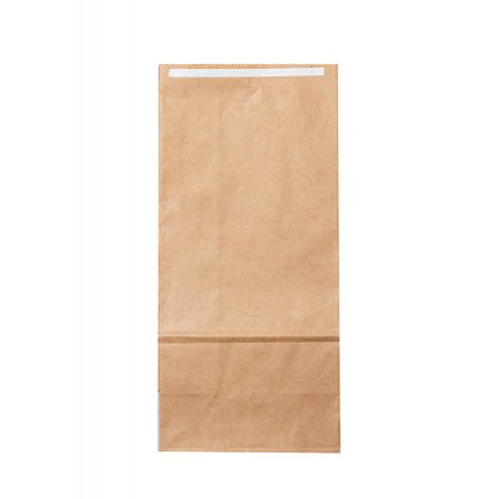 Крафт пакет с прямоугольным дном 12×8×25см, 50 г/м2 (бурый), с клеевым клапаном