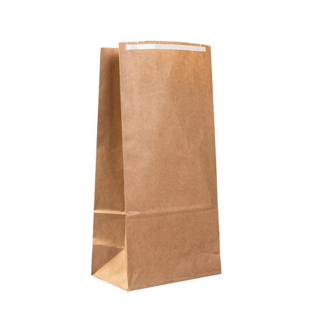 Крафт пакет с прямоугольным дном 12×8×25см, 50 г/м2 (бурый), с клеевым клапаном