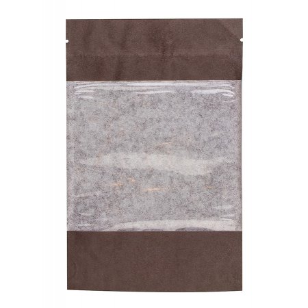 Пакет Дой-Пак 12×18,5(+3)см, Крафт (коричневый), с окном