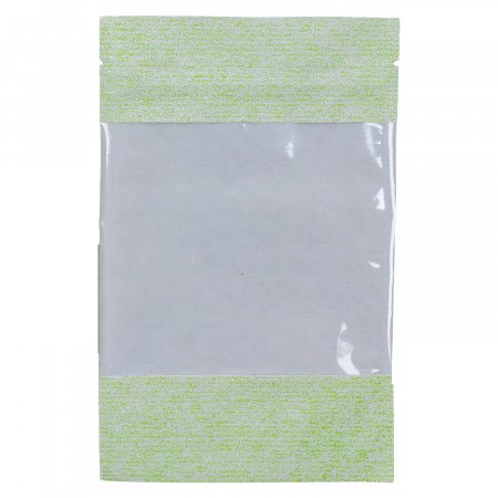 Пакет Дой-Пак 12×18,5(+3)см, Крафт (салатовая волна), с окном 10см