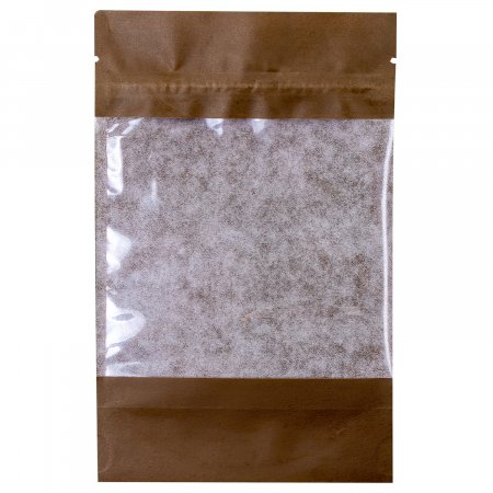 Пакет Дой-Пак 12×18,5(+3,5)см, Крафт (светло-коричневый), с окном 10см