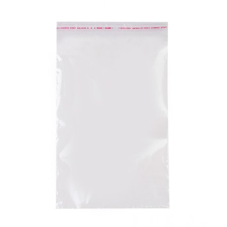 Полипропиленовые пакеты 18×25см(+5см), с клапаном и скотчем, 100 шт./уп.
