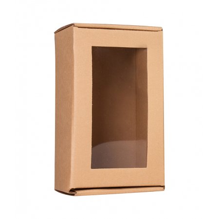 Коробка с окошком 170×100×80мм, бурый