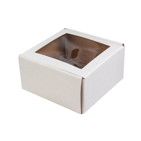 Коробка с окошком 150×150×80мм, белый