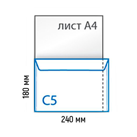 Конверт самоклеящийся С5 (внеш. 240х180, внутр. 225х160), многократное закрытие