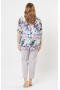 Блуза "Лина" 4144 (Цветы на бежевом)