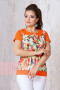 Блузка "Фемина" 3197 (Ярко-оранжевый/тюльпаны оранжевый)
