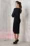 Платье женское 2168 Фемина (Черный/темно-серый/кармин)