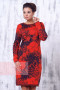 Платье женское 2181 Фемина (Кирпичный/красный мак/мокрый асфальт)