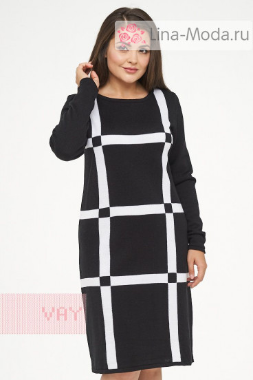 Платье женское 182-2303 Фемина (Черный/белый)