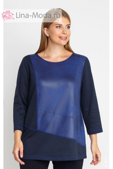 Блуза "Лина" 4157 (Синий темный)