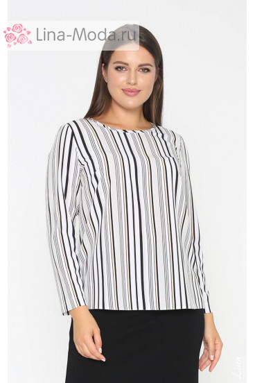 Блуза "Лина" 4150 (Серый полоска)