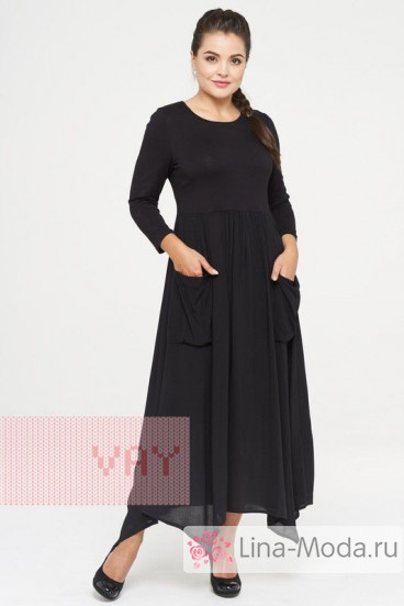 Платье женское 182-3471 Фемина (Черный/черный)