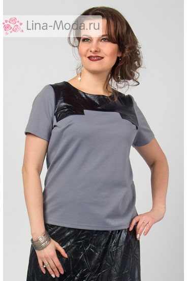 Блуза "СКС" 1619 (Серый/черный)