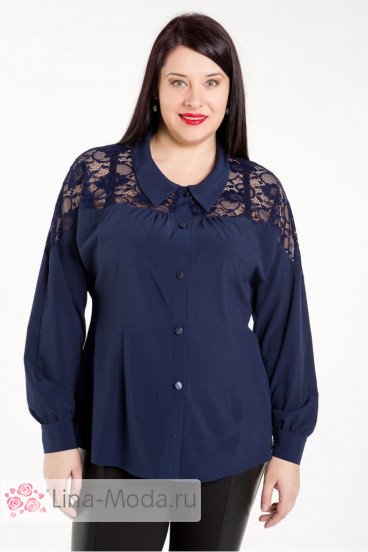 Блузка 485 Luxury Plus (Темно-синий)