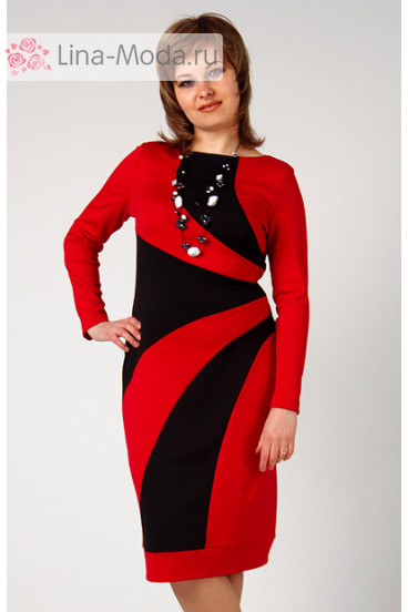 Платье "СКС" 066 (Красный/черный)