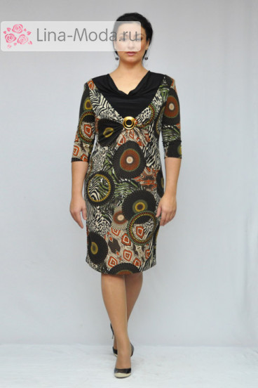 Платье "Олси" 1105053 ОЛСИ (Абстракция коричневый)