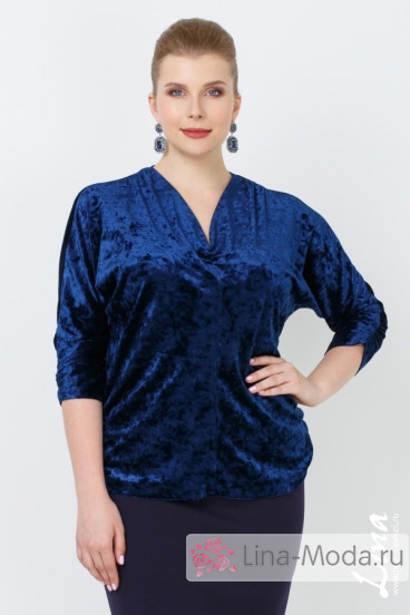 Блуза "Азалия" Лина (Синий темный)
