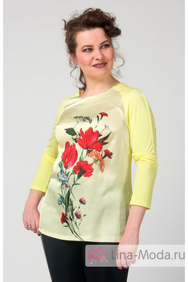 Блуза "СКС" 1831 (Желтый/цветной)