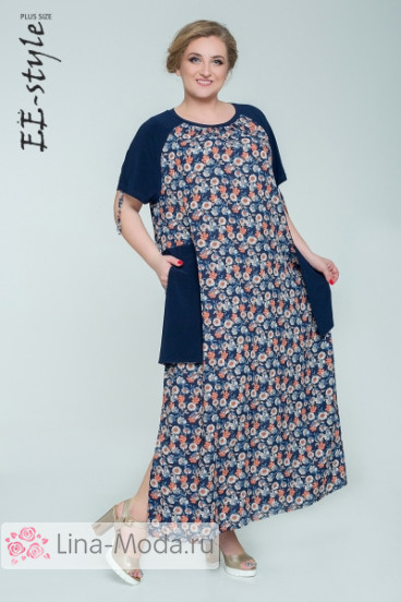 Платье "Её-стиль" 2030 ЕЁ-стиль (Синий)