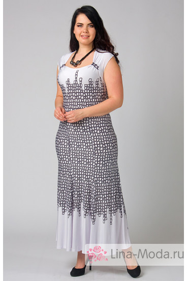 Платье "СКС" 8449 (Белый/чёрный)