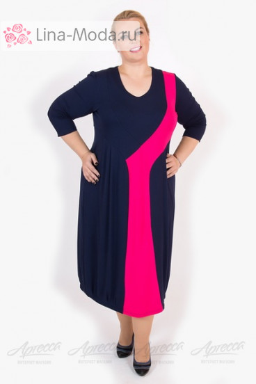 Платье "Артесса" PP22203DBL31 (Сине-розовый)
