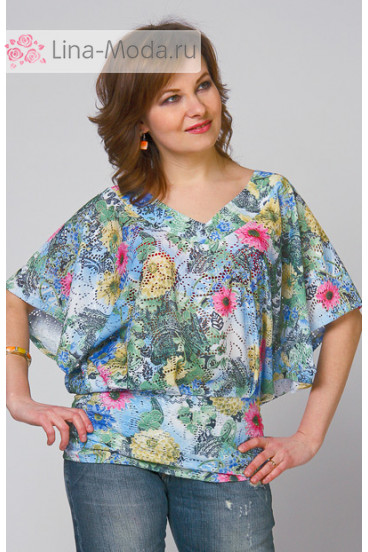 Блуза "СКС" 2528 (Цветочный дизайн)
