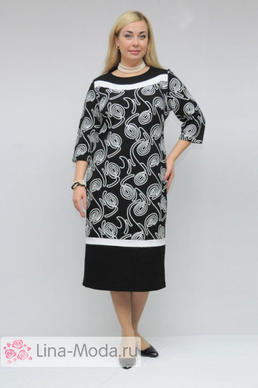 Платье "Олси" 1105018 ОЛСИ (Черно/белый)